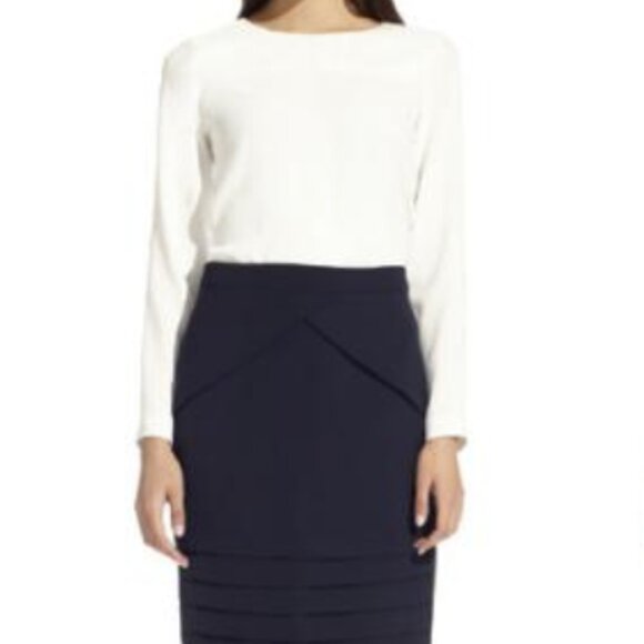 The Fold London's "The Pleated Pencil Skirt" in Navy Blue Size US 8, UK 12 - Picture 14 of 16
